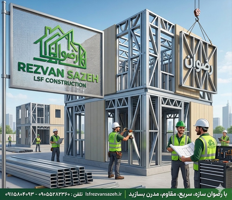 محاسبه آنلاین هزینه ساخت ساختمان ۱۴۰۵ با LSF | قیمت ساخت ال اس اف رضوان سازه شرکت سازنده گیلان رشت